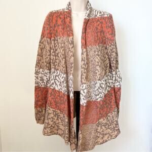 Wool Blend Cardigan Fuzzy‎ Knit Open Front Sweater Long Sleeve Size M